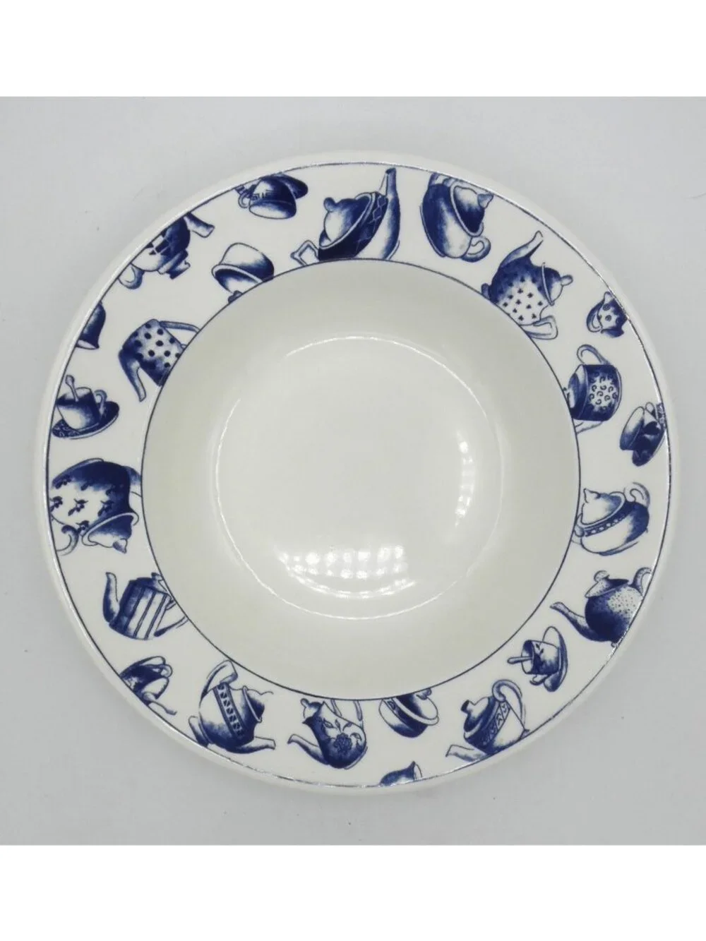 Pier 1 Pattern Code PER33 Blue Teapots 1 Dinner Plates 1 Bowl Replacements
